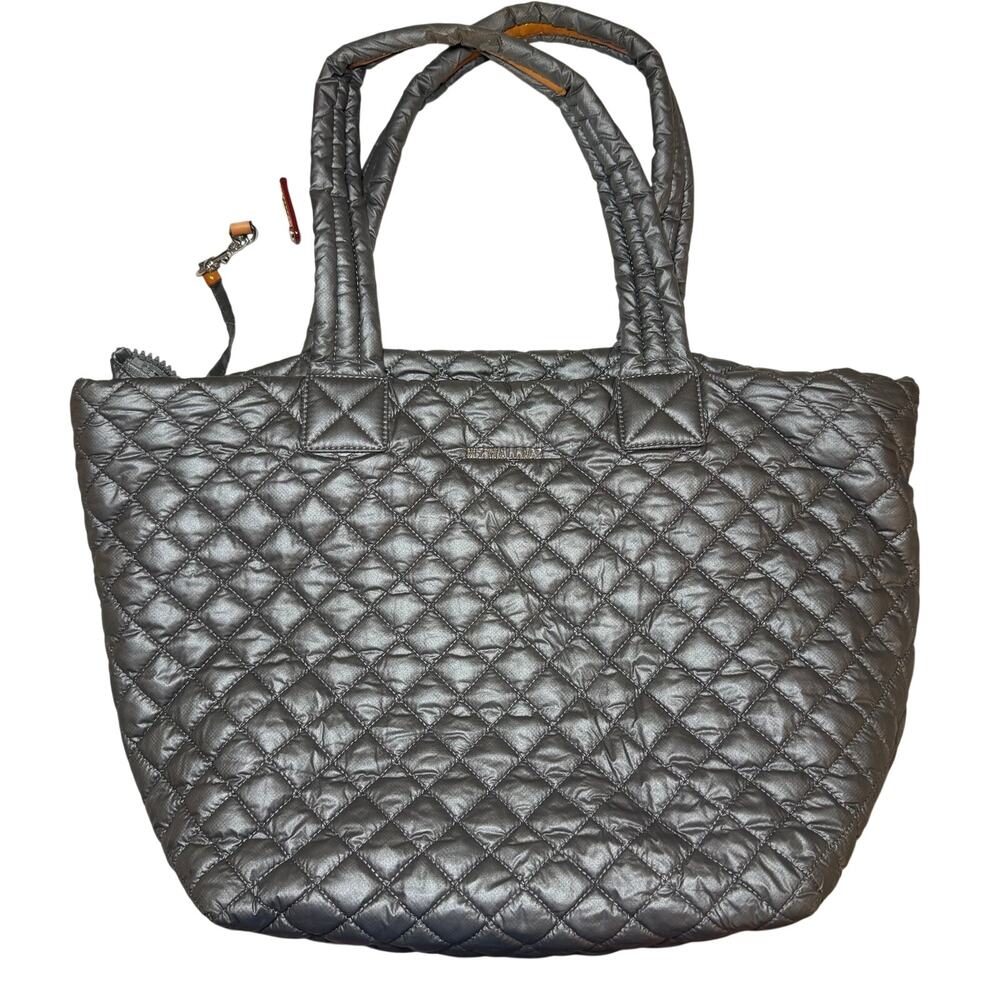 MZ Wallace Metro Tote Grey quilted nylon